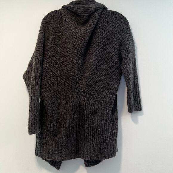 Aerie Oversized Knit Brown Cardgian Sweater Waterfall Collar Size Small - Picture 2 of 9